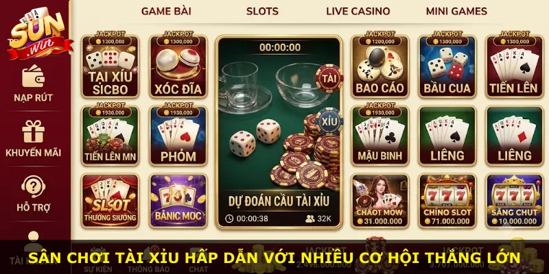 Sân chơi tài xỉu hấp dẫn với nhiều cơ hội thắng lớn