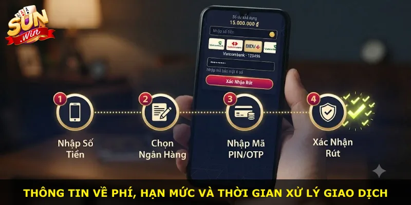 Thông tin về phí, hạn mức và thời gian xử lý giao dịch